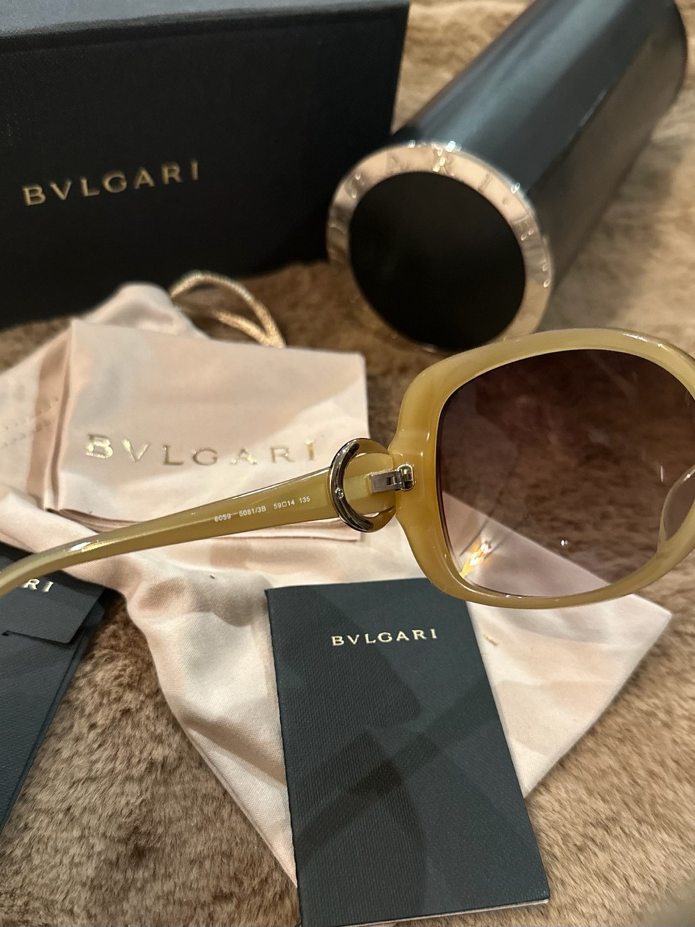 Bulgari Women's Brown Gradient Oversized Sunglasses